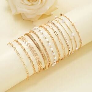Elegant Gold Bracelet Set